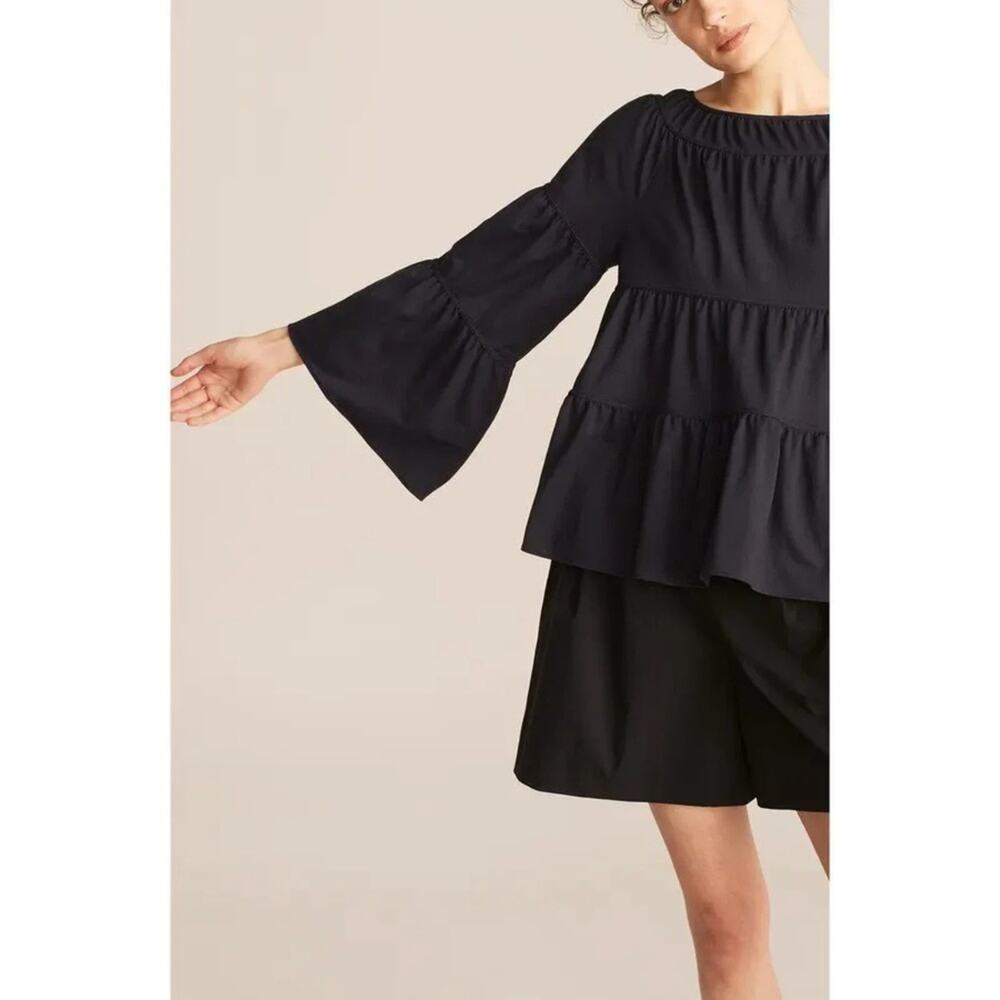 Rebecca Taylor Tiered Pique Top L - Picture 2 of 12